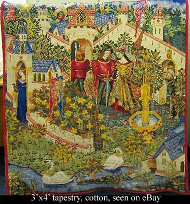 Tapestry of a garden scene