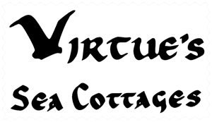 Virtue's Sea Cottages sign