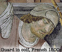 Man with coif ties above his head, 1500 or later