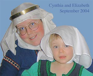 Author and daughter in a coif with veil