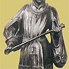 Bag sleeves on a medieval statue of a nobleman