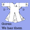 Schematic of gored tunic