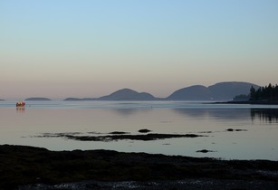 Bay and mountains